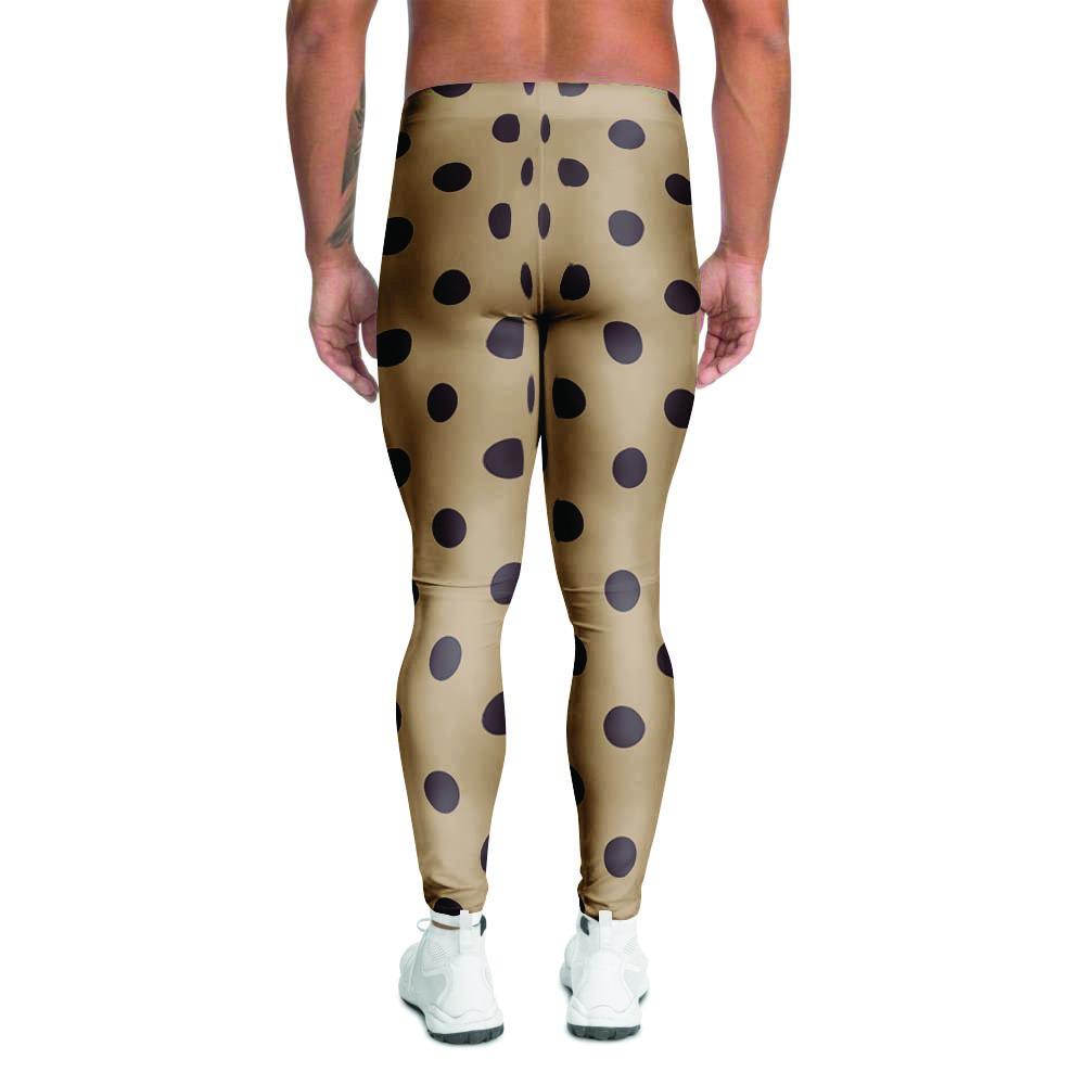 Tan And Black Tiny Polka Dot Men's Leggings-grizzshop