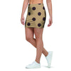 Tan And Black Tiny Polka Dot Mini Skirt-grizzshop