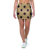 Tan And Black Tiny Polka Dot Mini Skirt-grizzshop