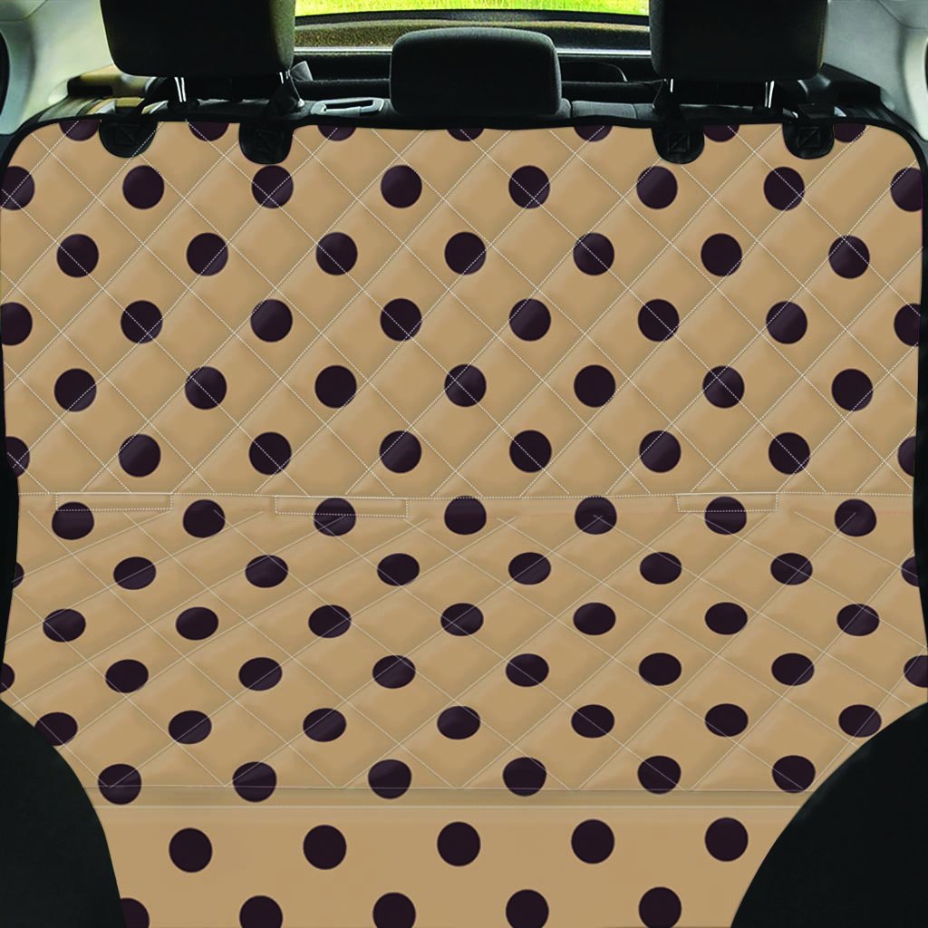 Tan And Black Tiny Polka Dot Pet Car Seat Cover-grizzshop