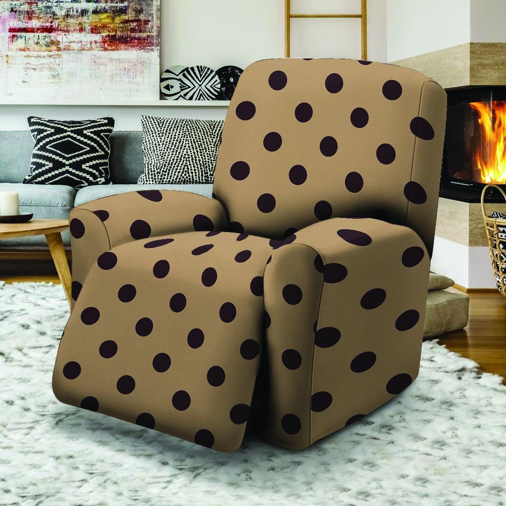 Tan And Black Tiny Polka Dot Recliner Cover-grizzshop