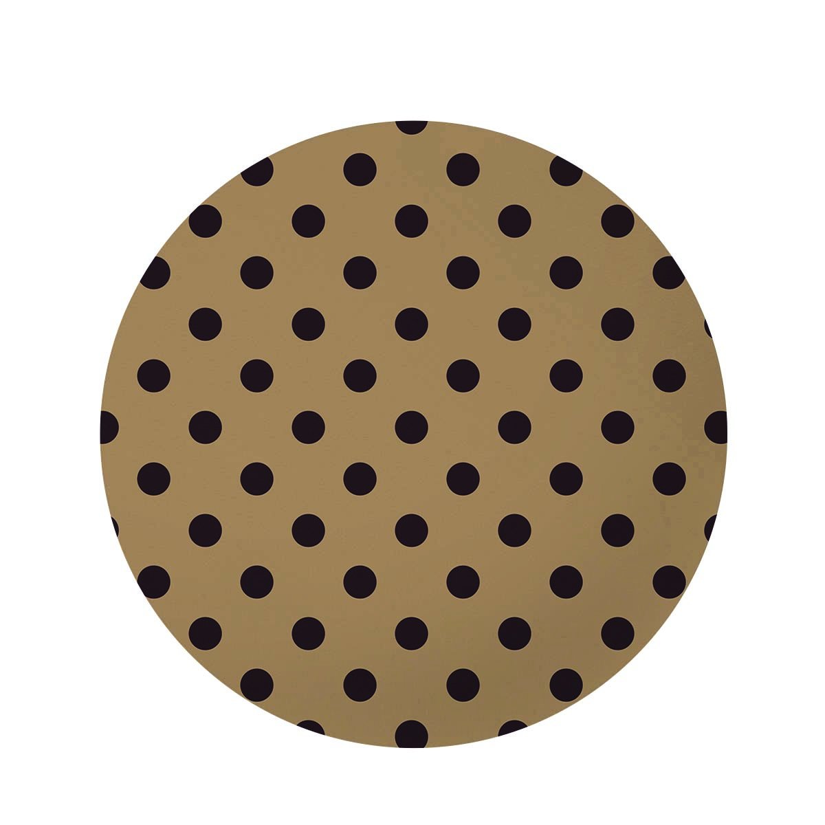 Tan And Black Tiny Polka Dot Round Rug-grizzshop