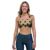 Tan And Black Tiny Polka Dot Sports Bra-grizzshop