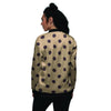 Tan And Black Tiny Polka Dot Women's Bomber Jacket-grizzshop