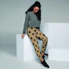 Tan And Black Tiny Polka Dot Women's Joggers-grizzshop