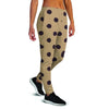 Tan And Black Tiny Polka Dot Women's Joggers-grizzshop