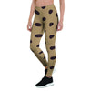 Tan And Black Tiny Polka Dot Women's Leggings-grizzshop