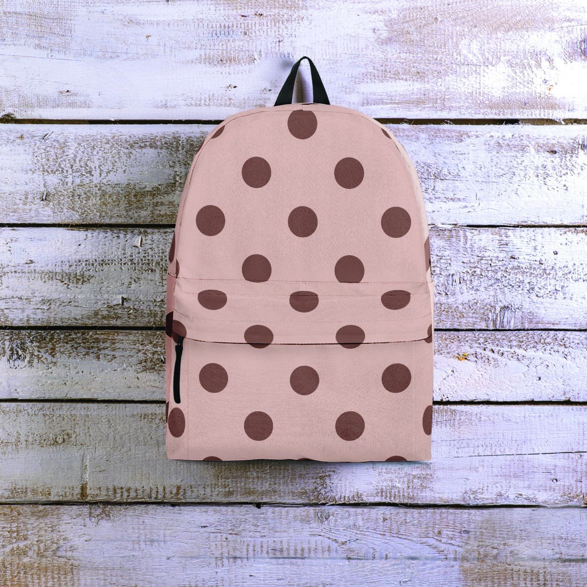 Tan And Brown Polka Dot Backpack-grizzshop