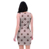 Tan And Brown Polka Dot Bodycon Dress-grizzshop