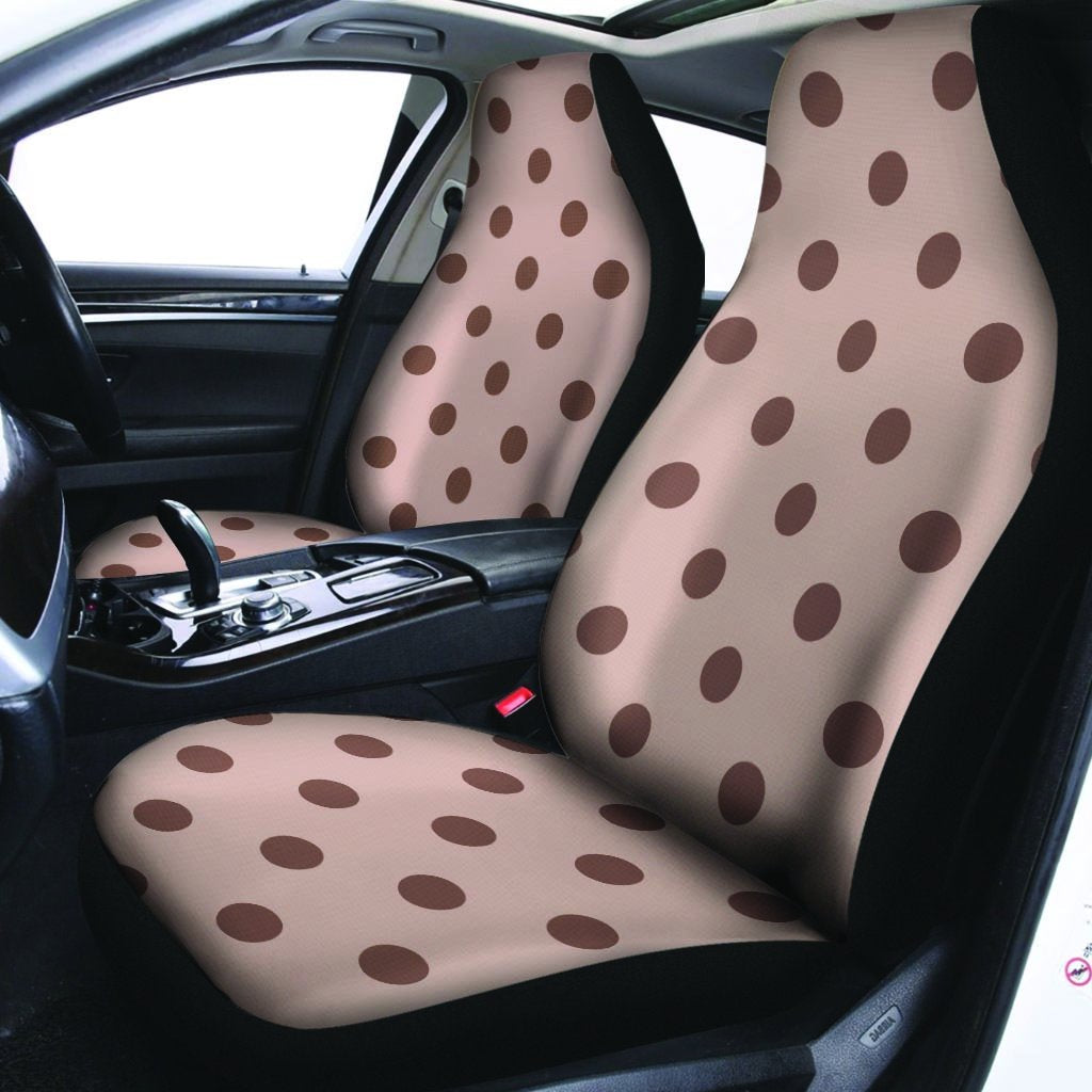 Tan And Brown Polka Dot Car Seat Covers-grizzshop