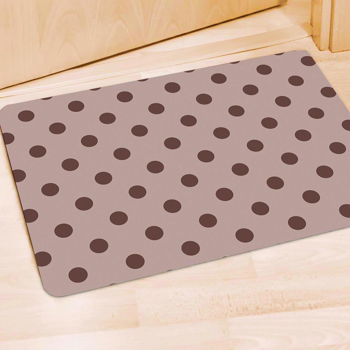 Tan And Brown Polka Dot Door Mat-grizzshop