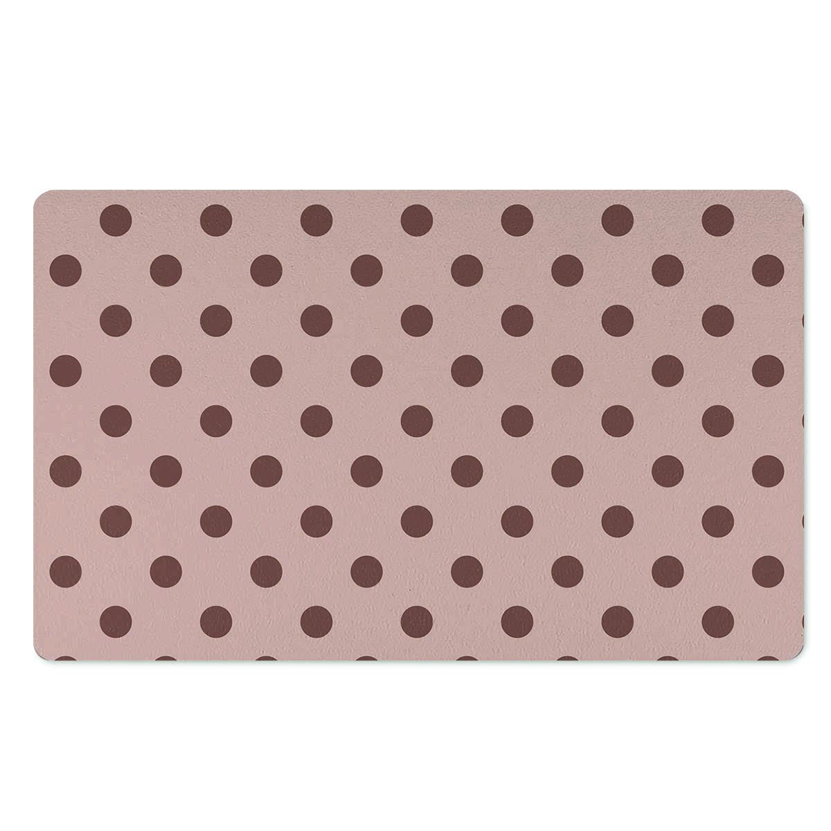 Tan And Brown Polka Dot Door Mat-grizzshop