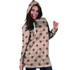 Tan And Brown Polka Dot Hoodie Dress-grizzshop