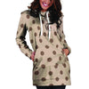 Tan And Brown Polka Dot Hoodie Dress-grizzshop