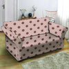 Tan And Brown Polka Dot Loveseat Cover-grizzshop