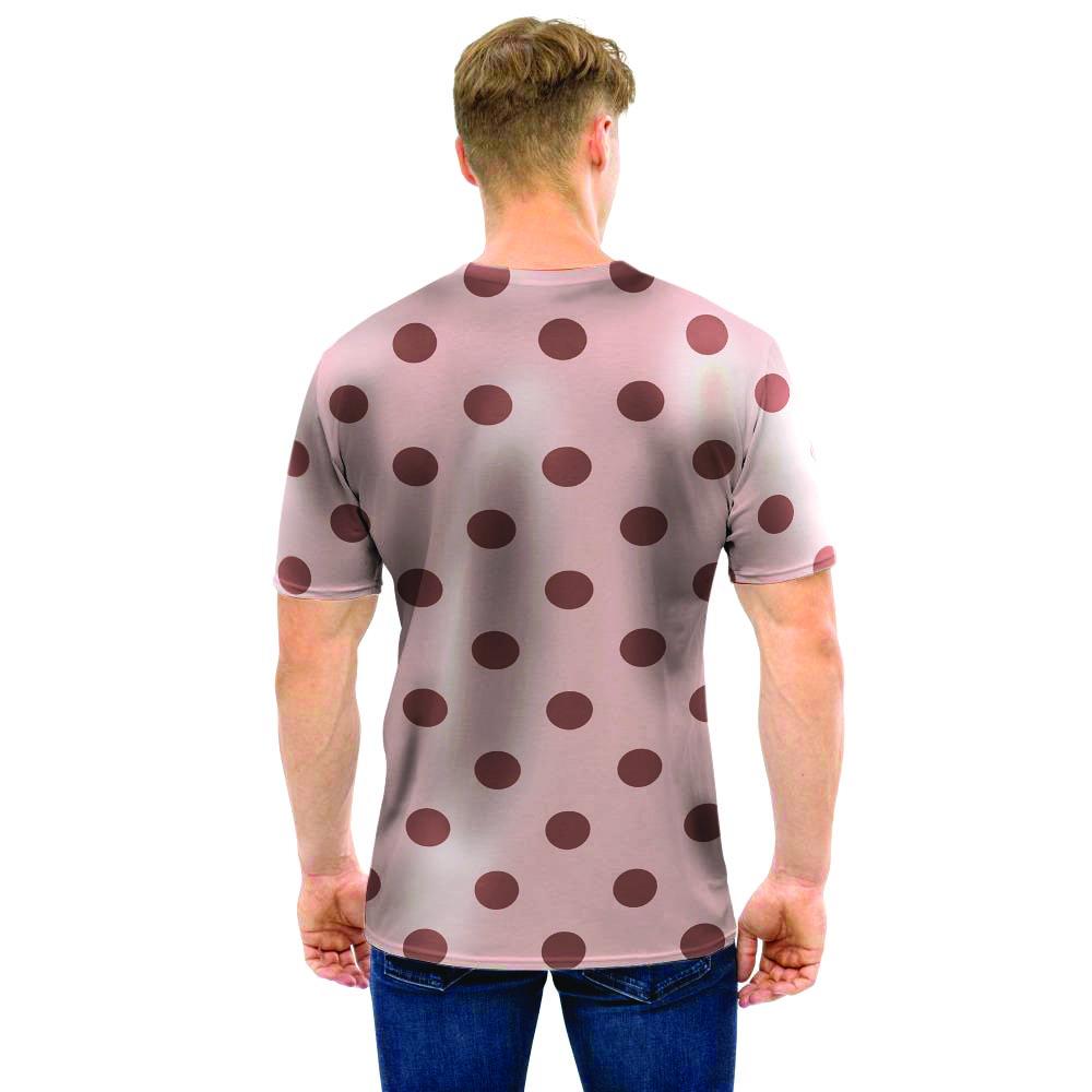 Tan And Brown Polka Dot Men T Shirt-grizzshop