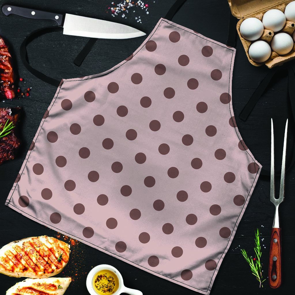 Tan And Brown Polka Dot Men's Apron-grizzshop