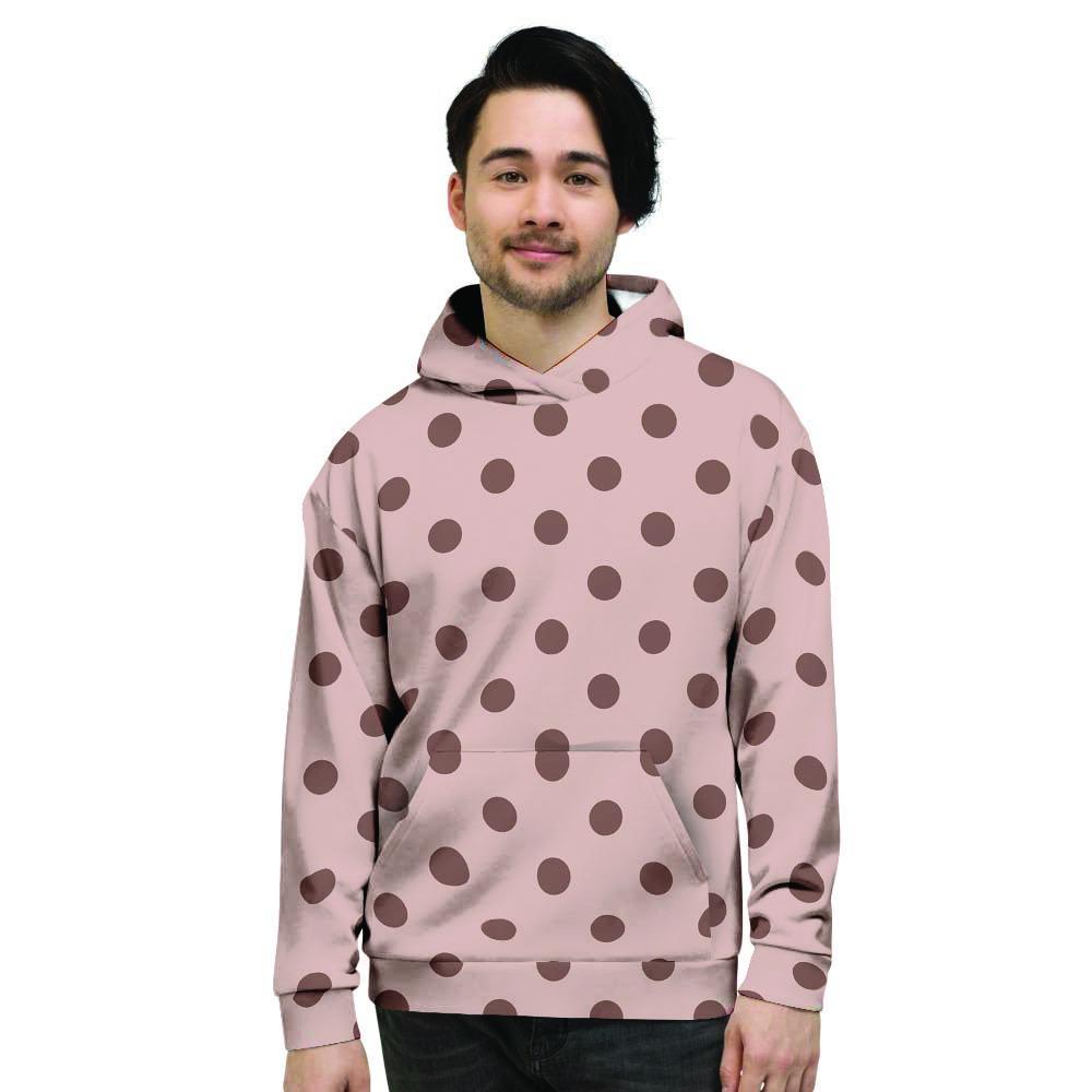 Tan And Brown Polka Dot Men's Hoodie-grizzshop