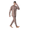 Tan And Brown Polka Dot Men's Pajamas-grizzshop