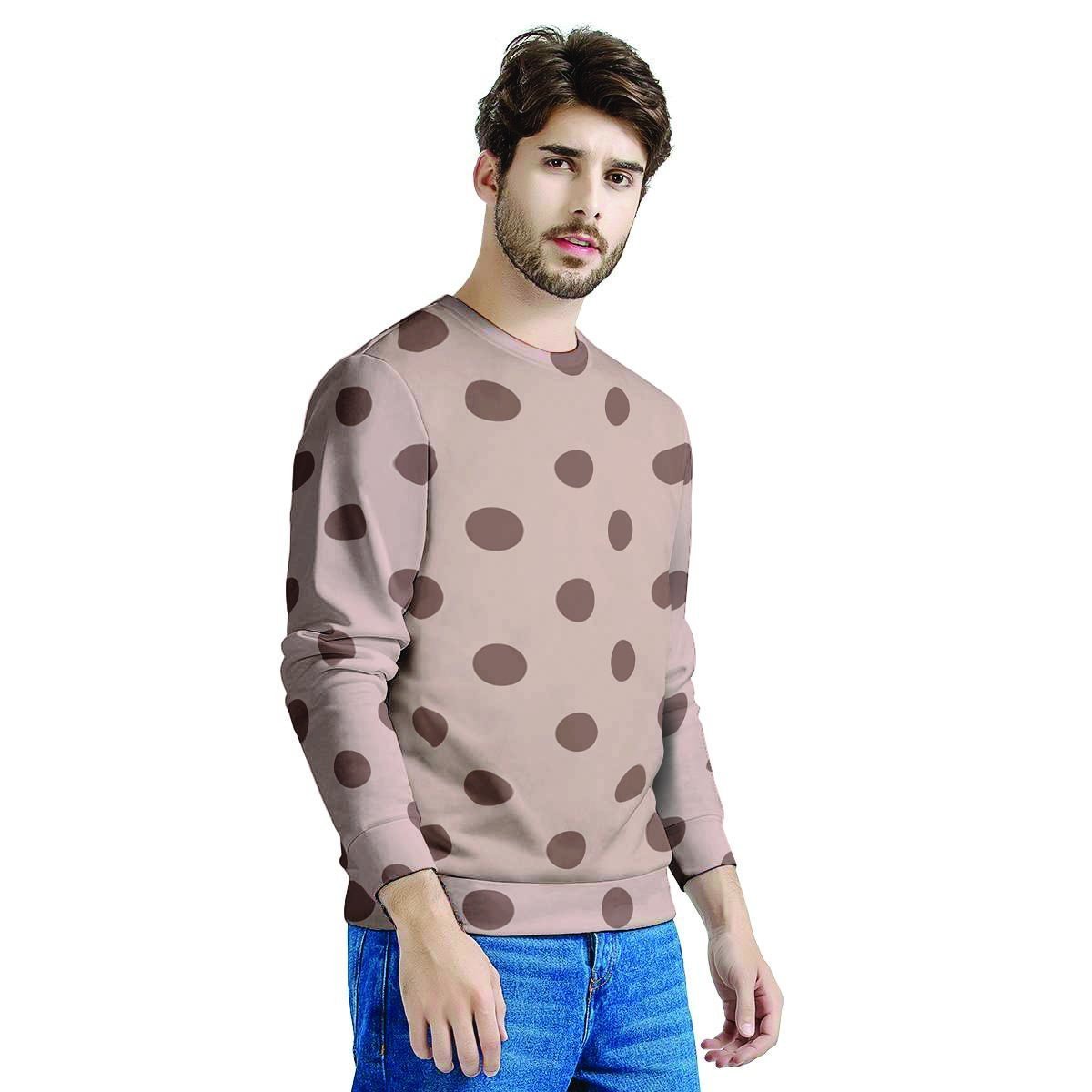 Tan And Brown Polka Dot Men's Sweatshirt-grizzshop