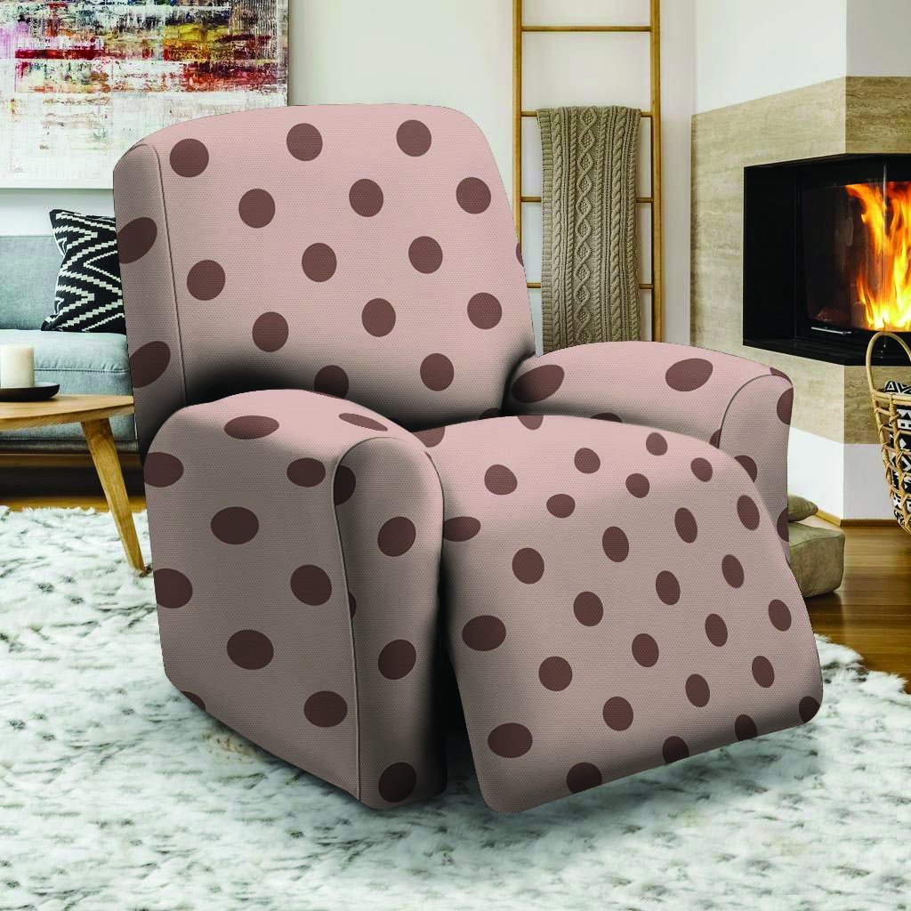 Tan And Brown Polka Dot Recliner Cover-grizzshop