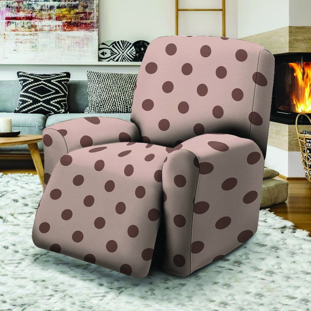 Tan And Brown Polka Dot Recliner Cover-grizzshop