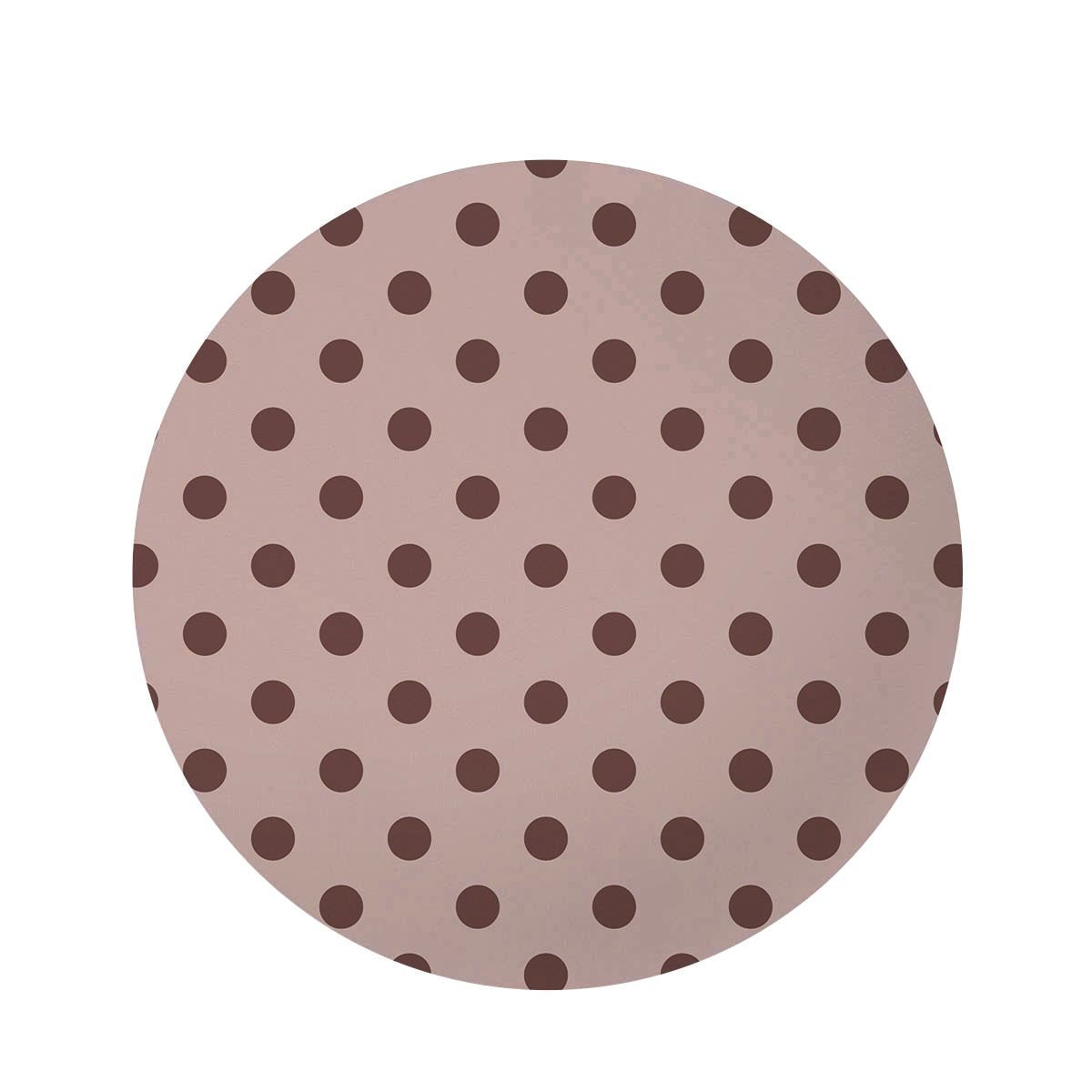 Tan And Brown Polka Dot Round Rug-grizzshop