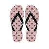 Tan And Brown Polka Dot Women's Flip Flops-grizzshop