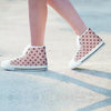 Tan And Brown Polka Dot Women's High Top Shoes-grizzshop