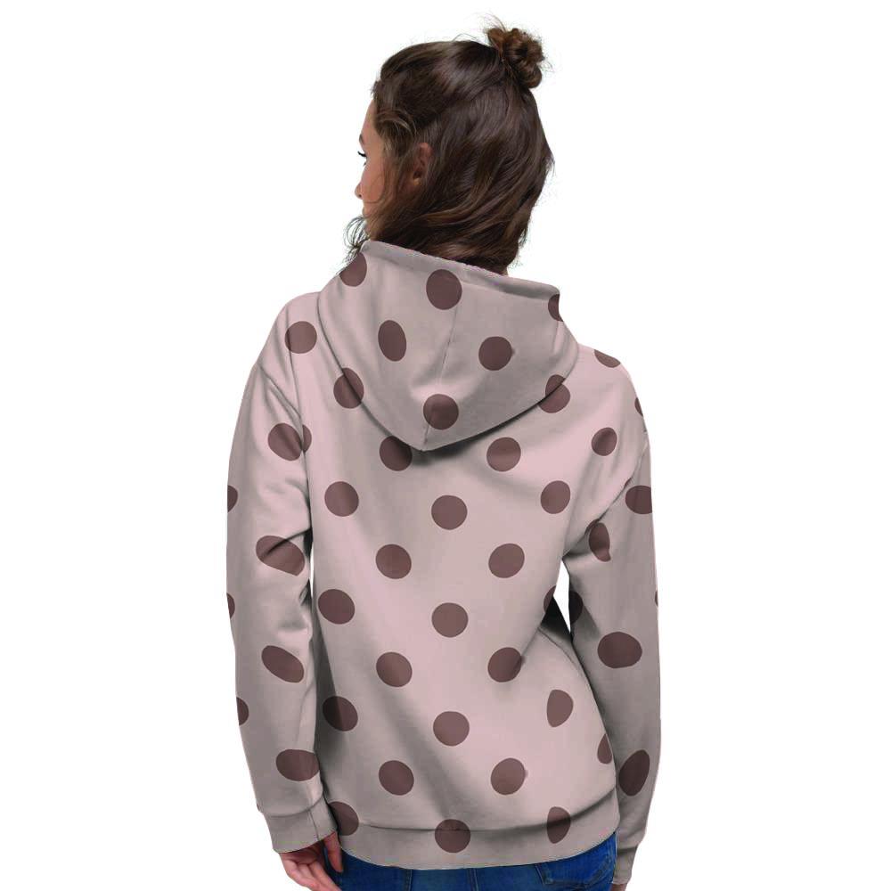 Tan And Brown Polka Dot Women's Hoodie-grizzshop