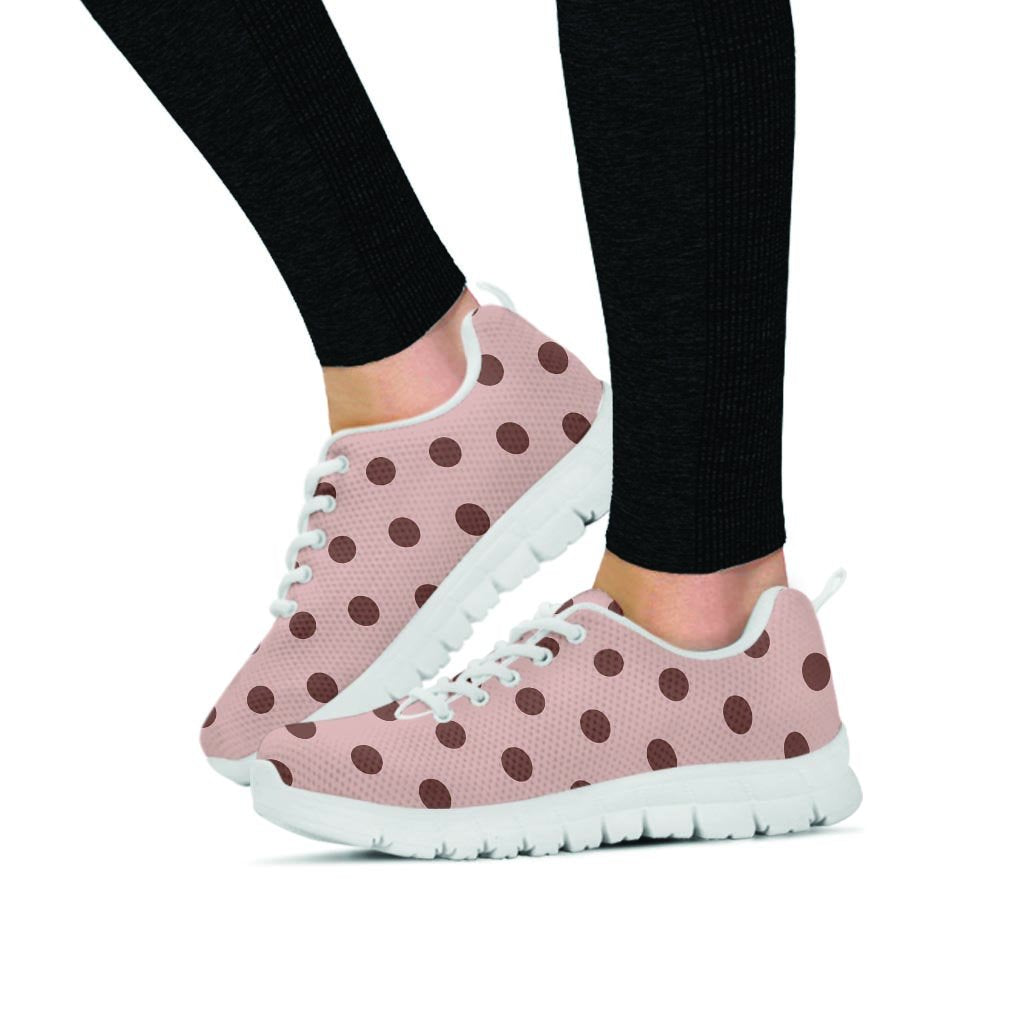 Tan And Brown Polka Dot Women's Sneakers-grizzshop