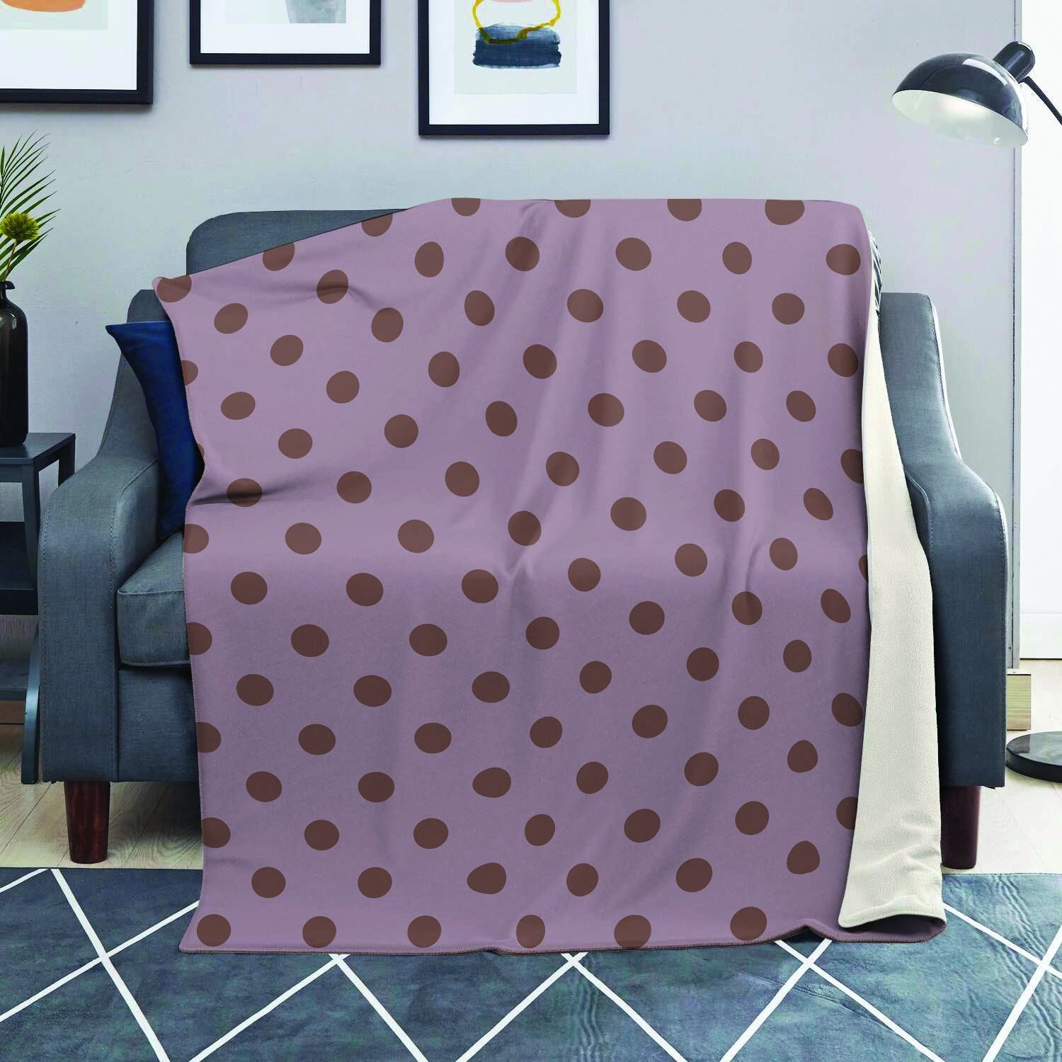 Tan And Brown Tiny Polka Dot Blanket-grizzshop