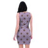 Tan And Brown Tiny Polka Dot Bodycon Dress-grizzshop