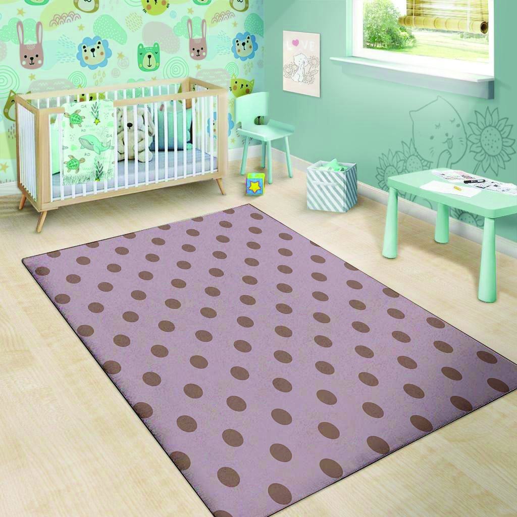 Tan And Brown Tiny Polka Dot Floor Mat-grizzshop