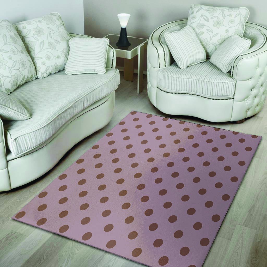 Tan And Brown Tiny Polka Dot Floor Mat-grizzshop