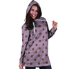 Tan And Brown Tiny Polka Dot Hoodie Dress-grizzshop