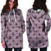 Tan And Brown Tiny Polka Dot Hoodie Dress-grizzshop