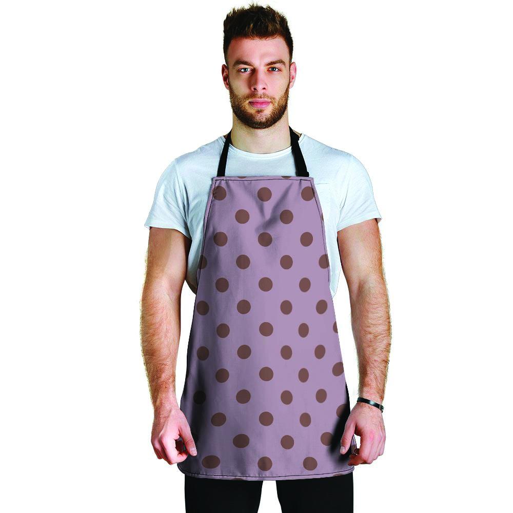 Tan And Brown Tiny Polka Dot Men's Apron-grizzshop