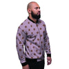 Tan And Brown Tiny Polka Dot Men's Bomber Jacket-grizzshop