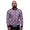 Tan And Brown Tiny Polka Dot Men's Bomber Jacket-grizzshop