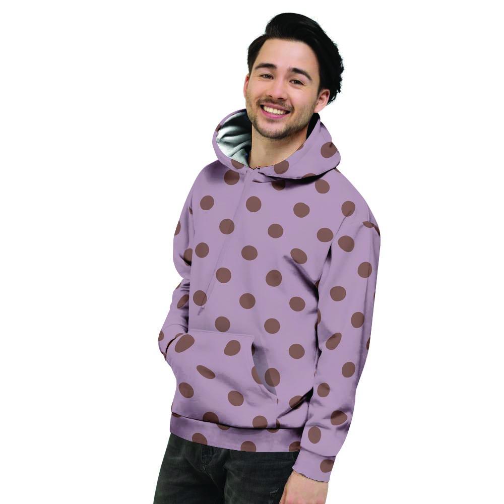 Tan And Brown Tiny Polka Dot Men's Hoodie-grizzshop