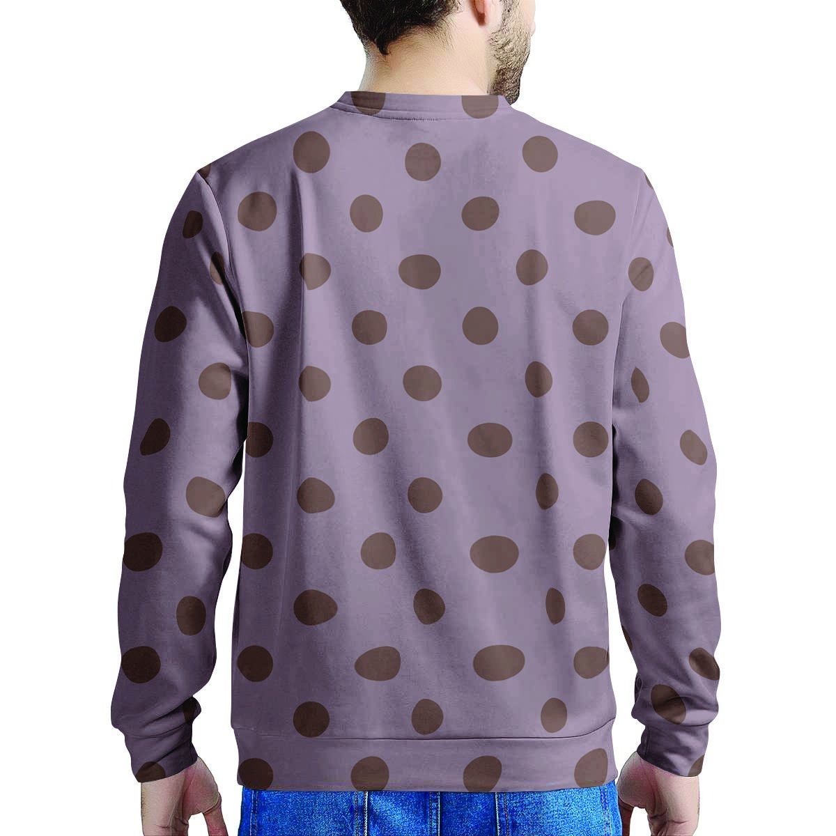 Tan And Brown Tiny Polka Dot Men's Sweatshirt-grizzshop