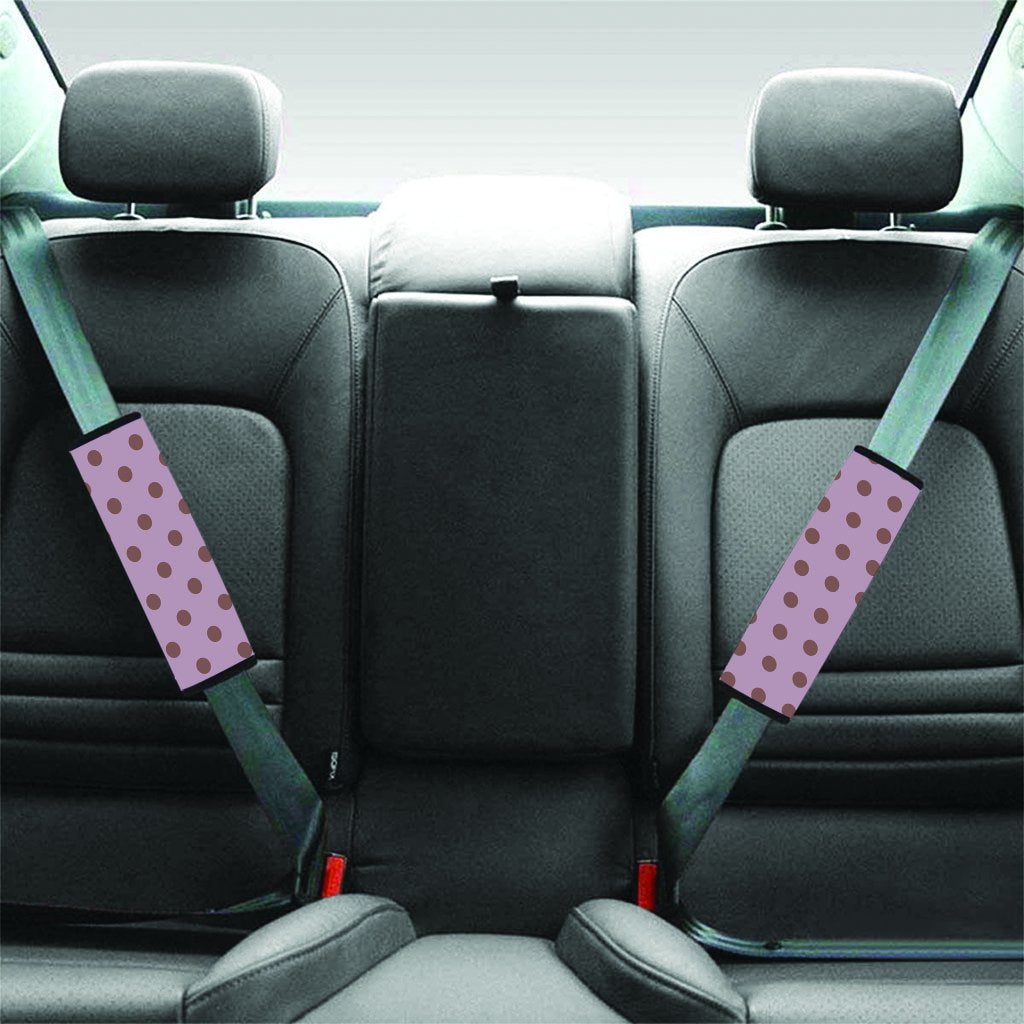 Tan And Brown Tiny Polka Dot Seat Belt Cover-grizzshop