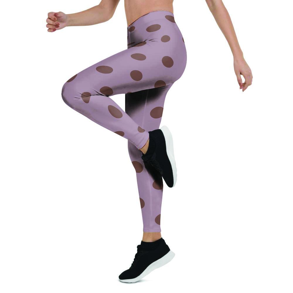 Tan And Brown Tiny Polka Dot Women's Leggings-grizzshop