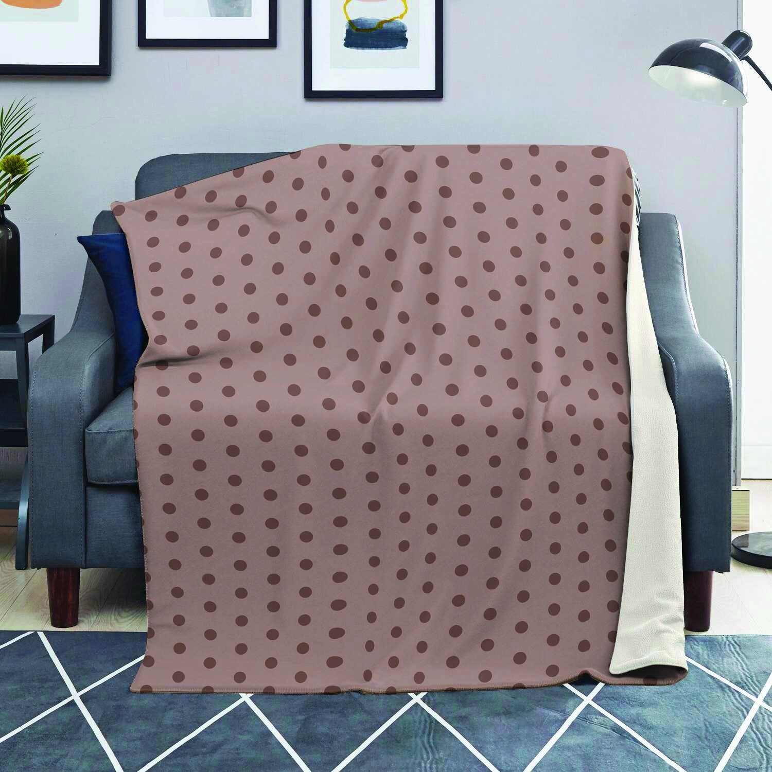 Tan Brown Polka Dot Blanket-grizzshop