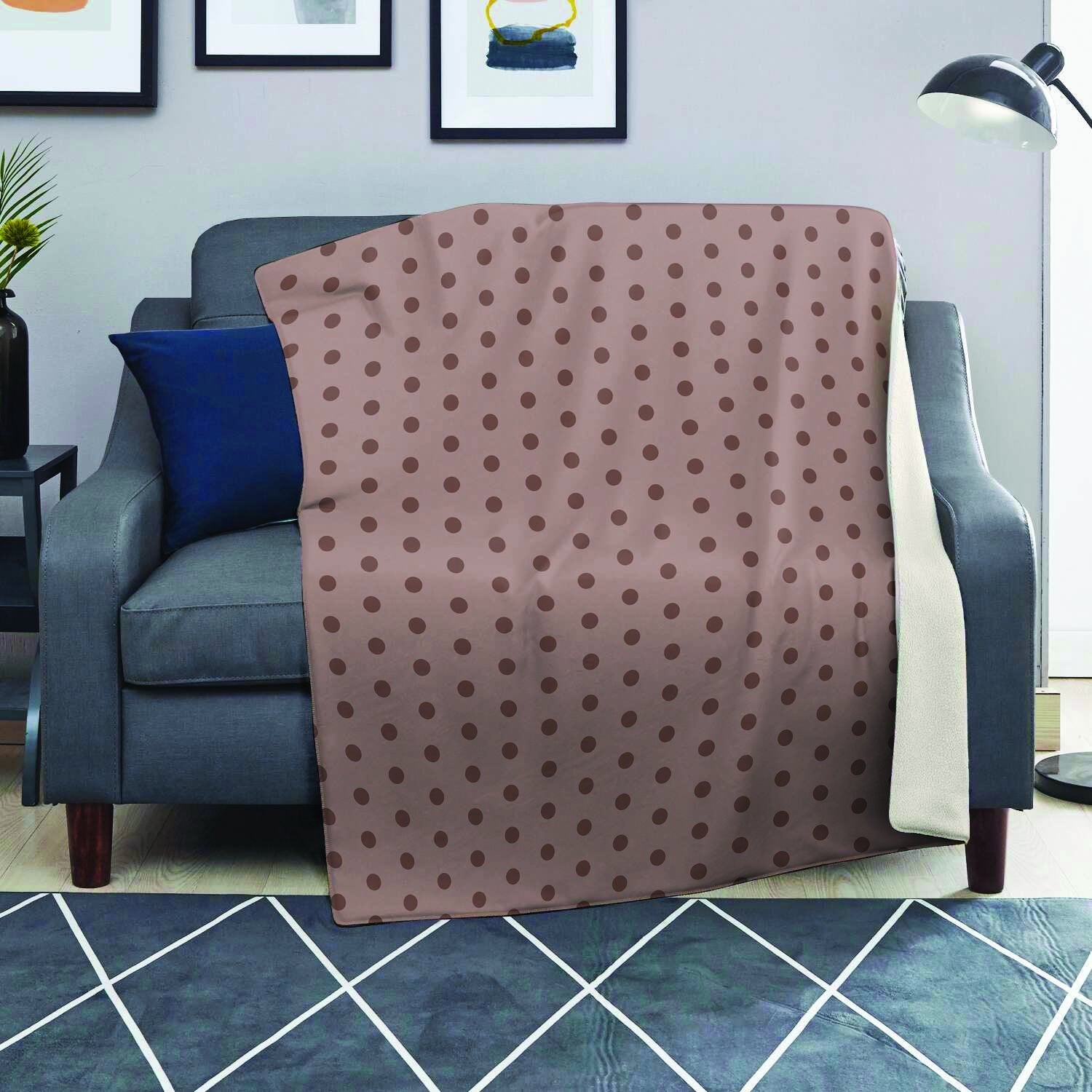 Tan Brown Polka Dot Blanket-grizzshop