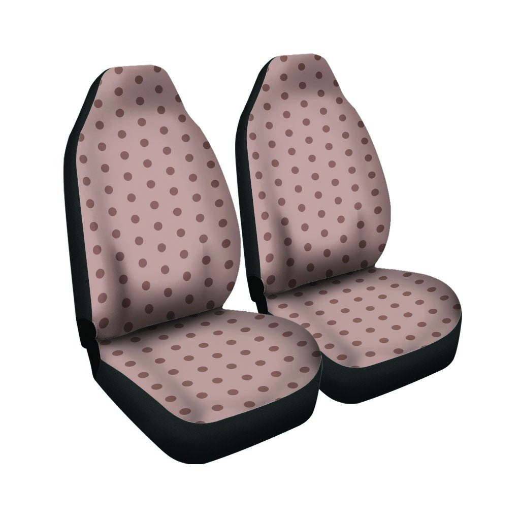 Tan Brown Polka Dot Car Seat Covers-grizzshop