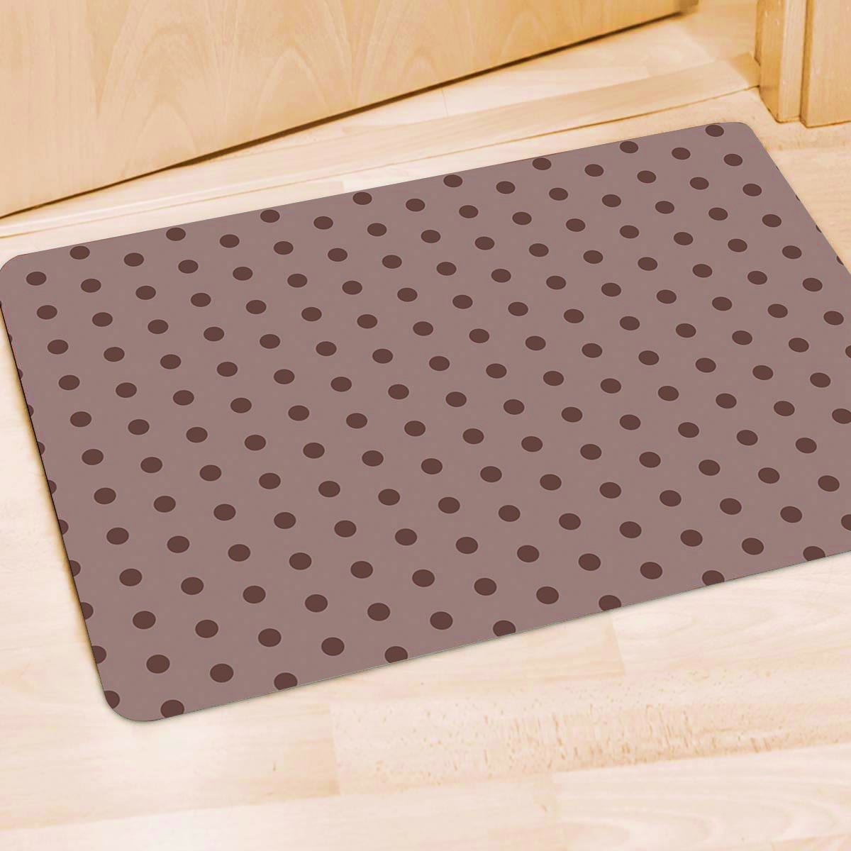 Tan Brown Polka Dot Door Mat-grizzshop