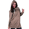 Tan Brown Polka Dot Hoodie Dress-grizzshop