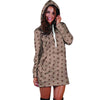 Tan Brown Polka Dot Hoodie Dress-grizzshop